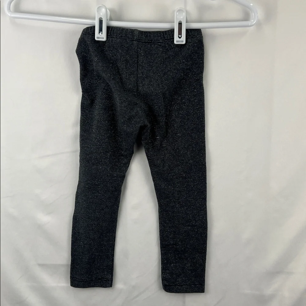 Gymboree - Girl’s Leggings - 3T - Dark Gray with Silver Striping